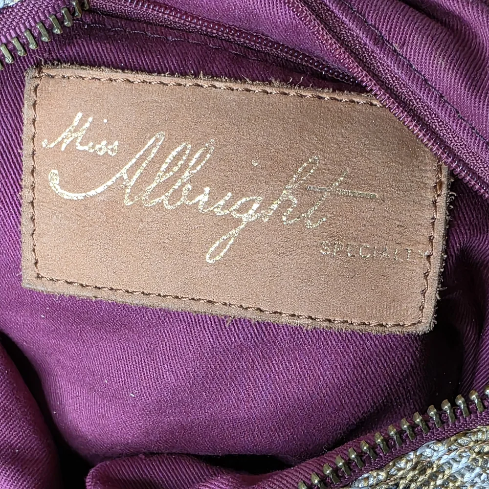 Miss Albright for Anthropologie Metallic Ikat Chevron Satchel